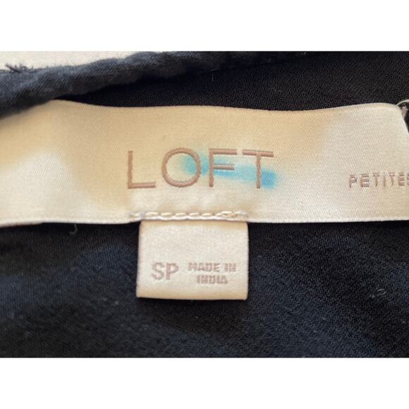 LOFT Black Sleeveless Blouse Lace Trim, Size SP - Picture 7 of 11